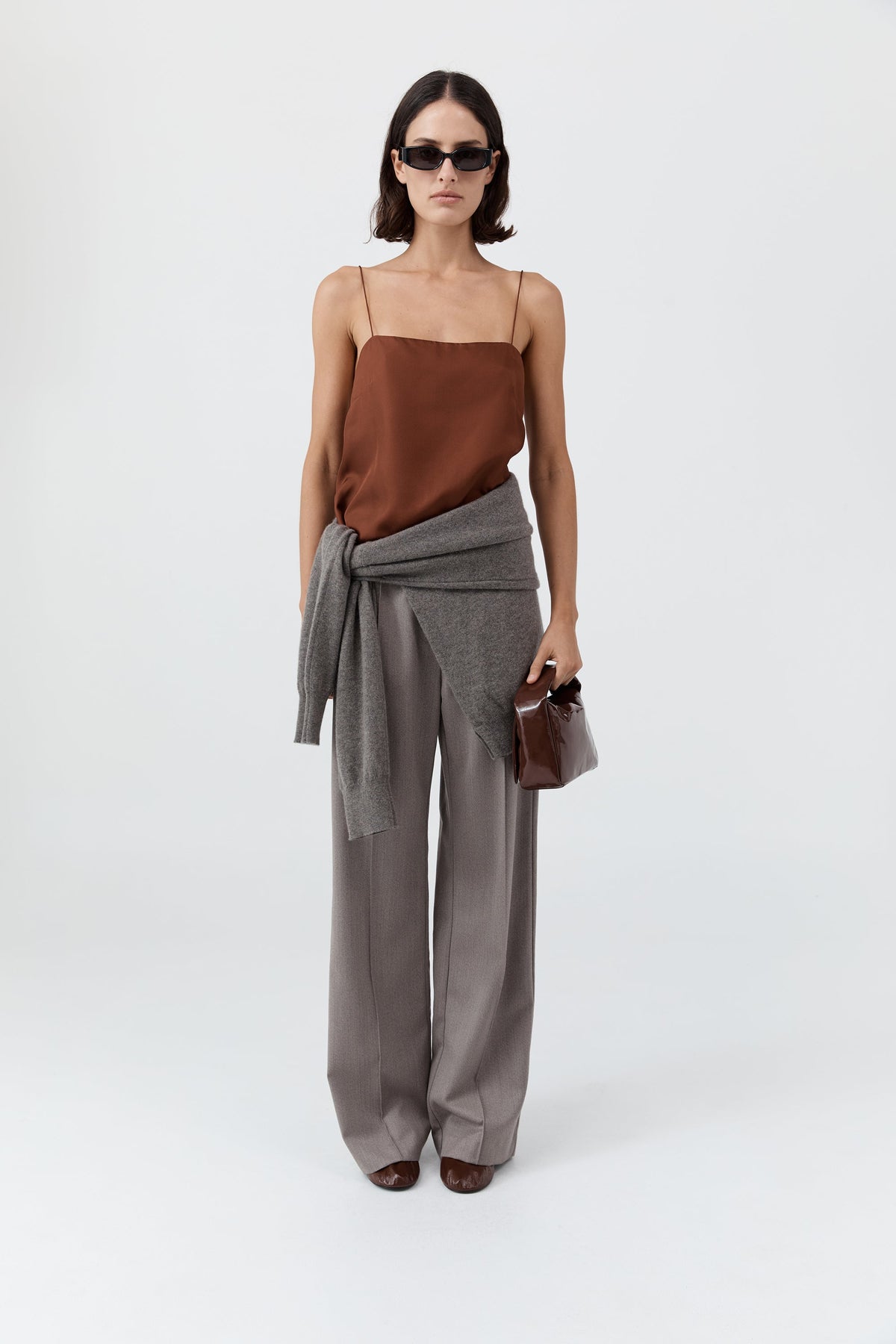 90s Silk Twill Cami - Brick