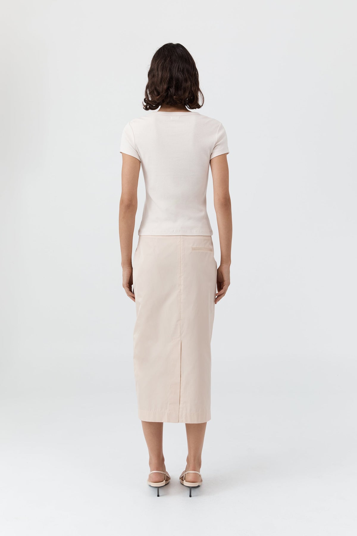 Paper Taffeta Column Skirt - Pink Salt