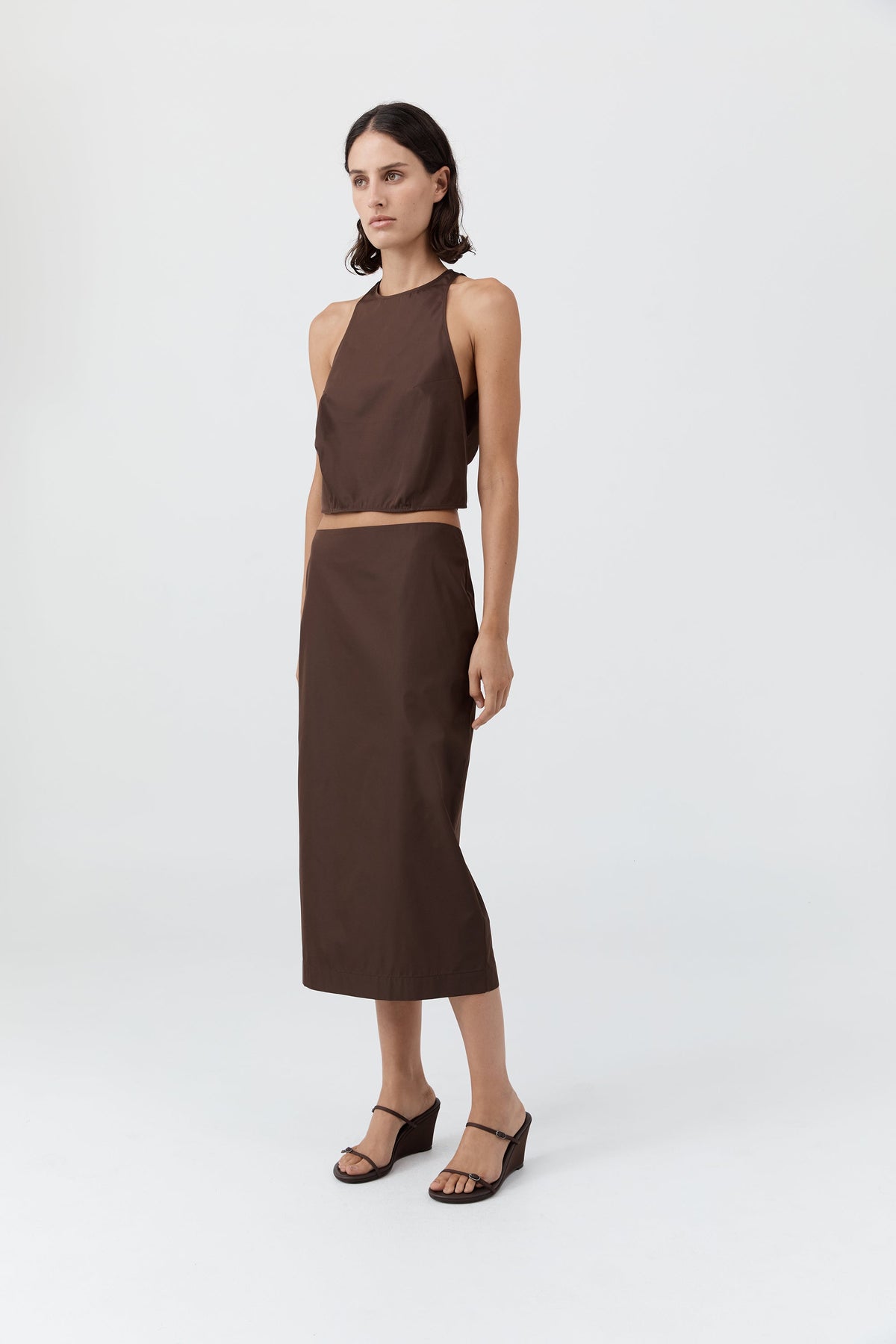 Paper Taffeta Cocoon Top - Mocha