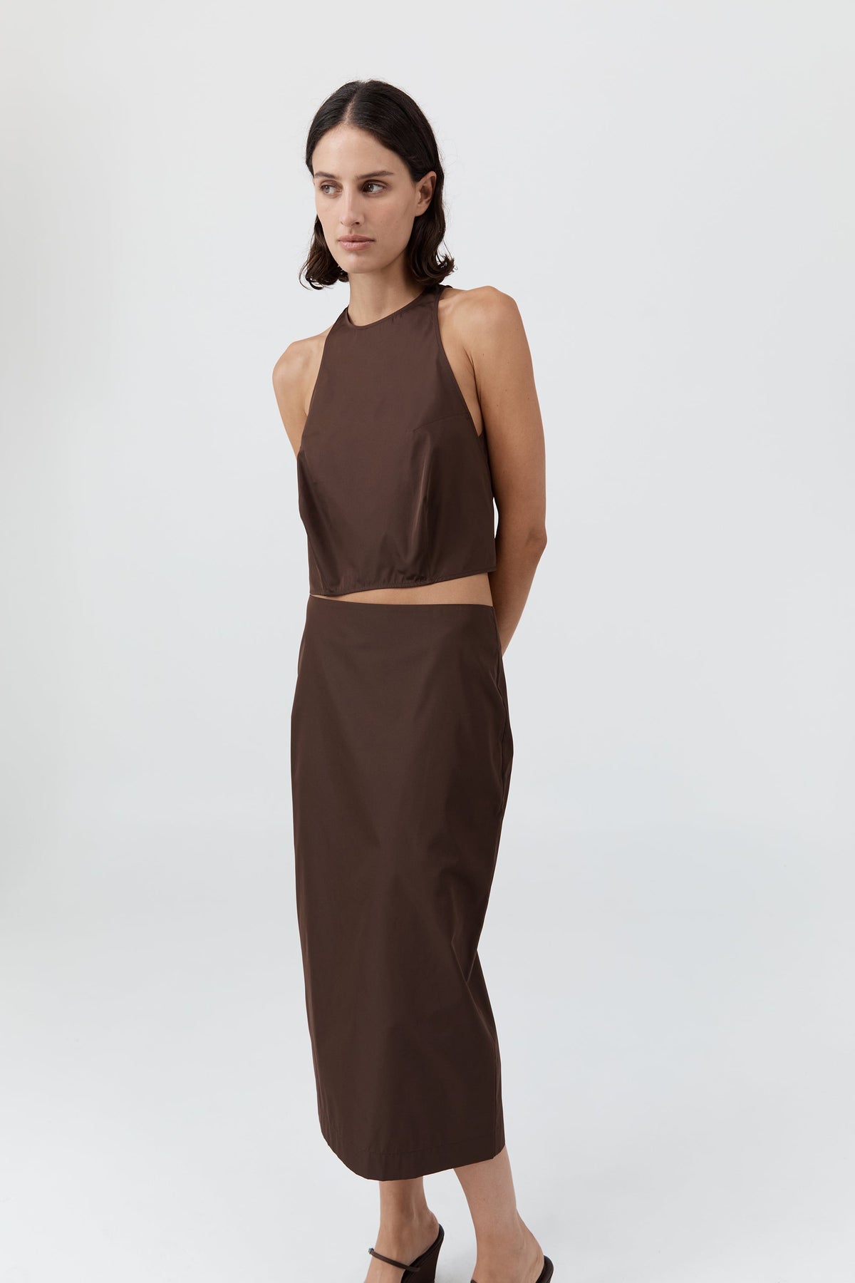 Paper Taffeta Cocoon Top - Mocha