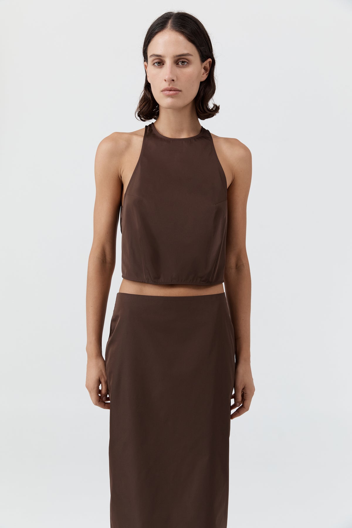 Paper Taffeta Cocoon Top - Mocha