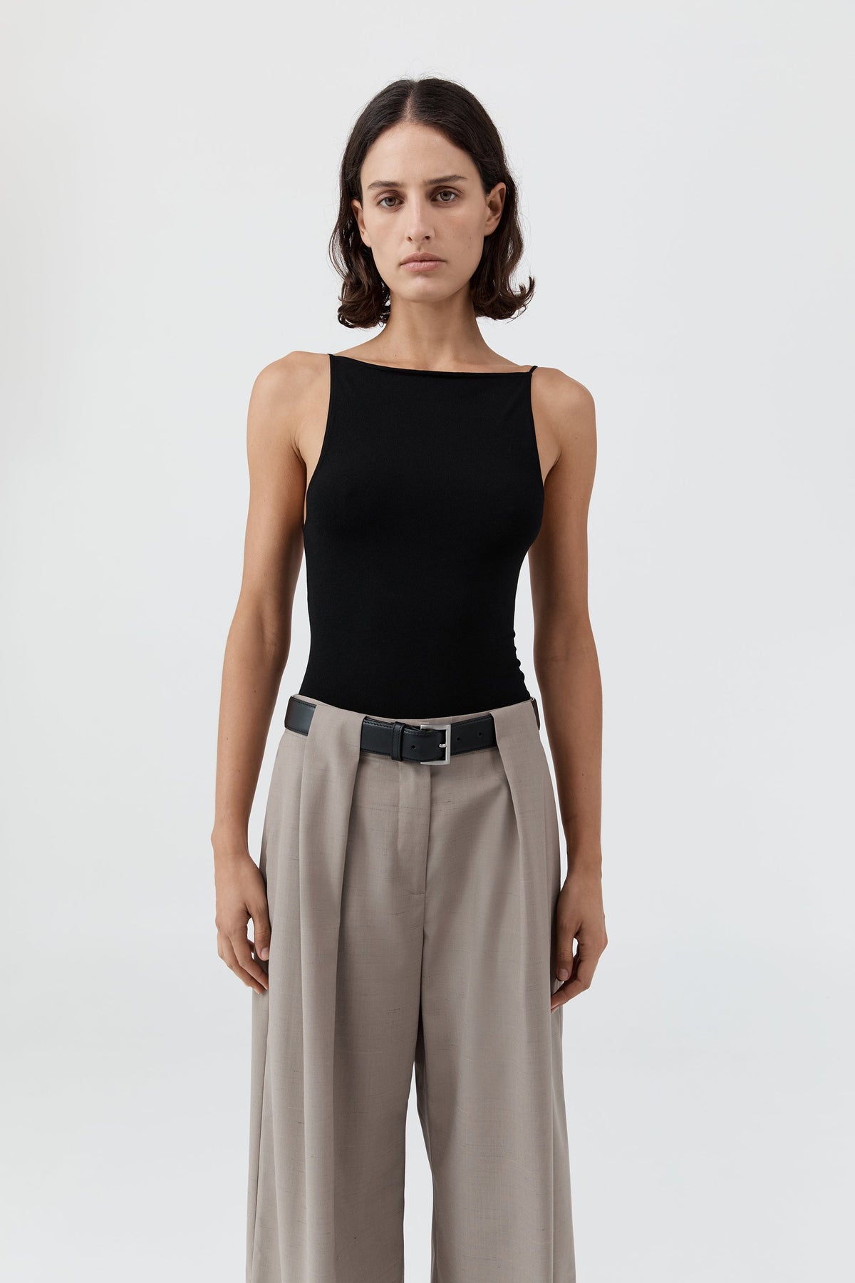 Square Neck Top - Black