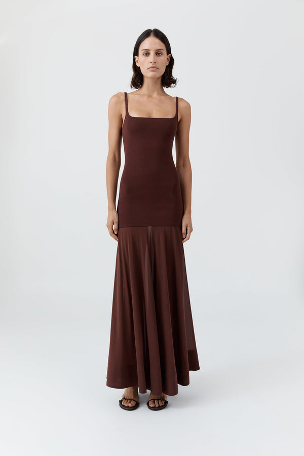 Sheer Silk Circle Hem Dress - Liqueur