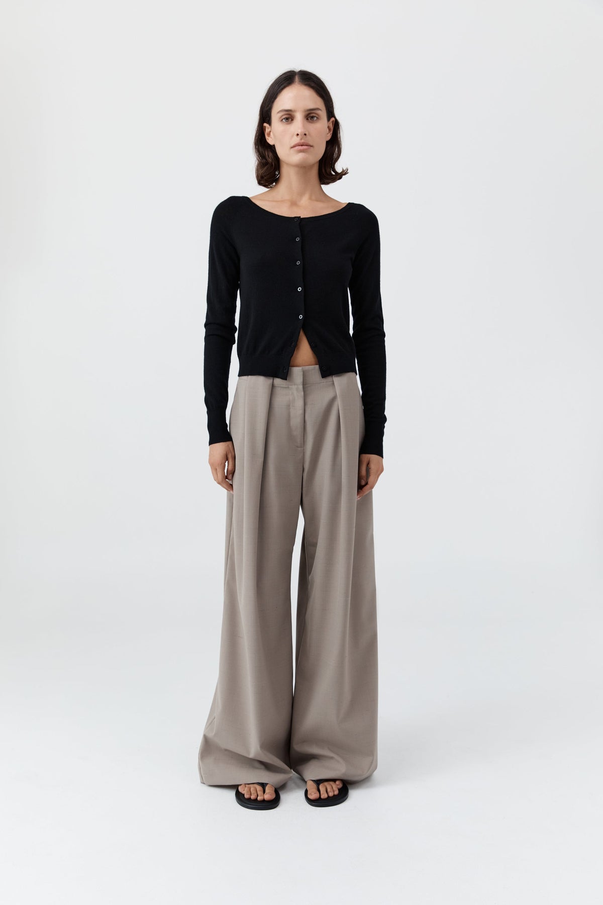 Merino Wool Ballet Cardigan - Black