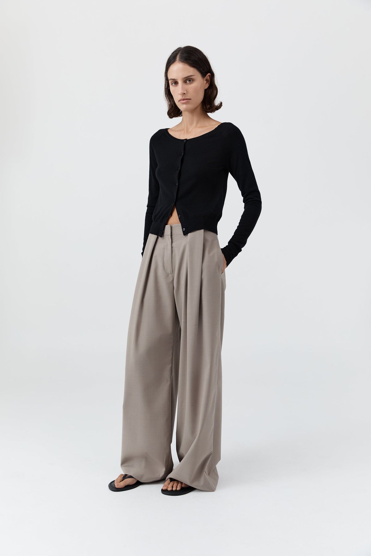 Merino Wool Ballet Cardigan - Black