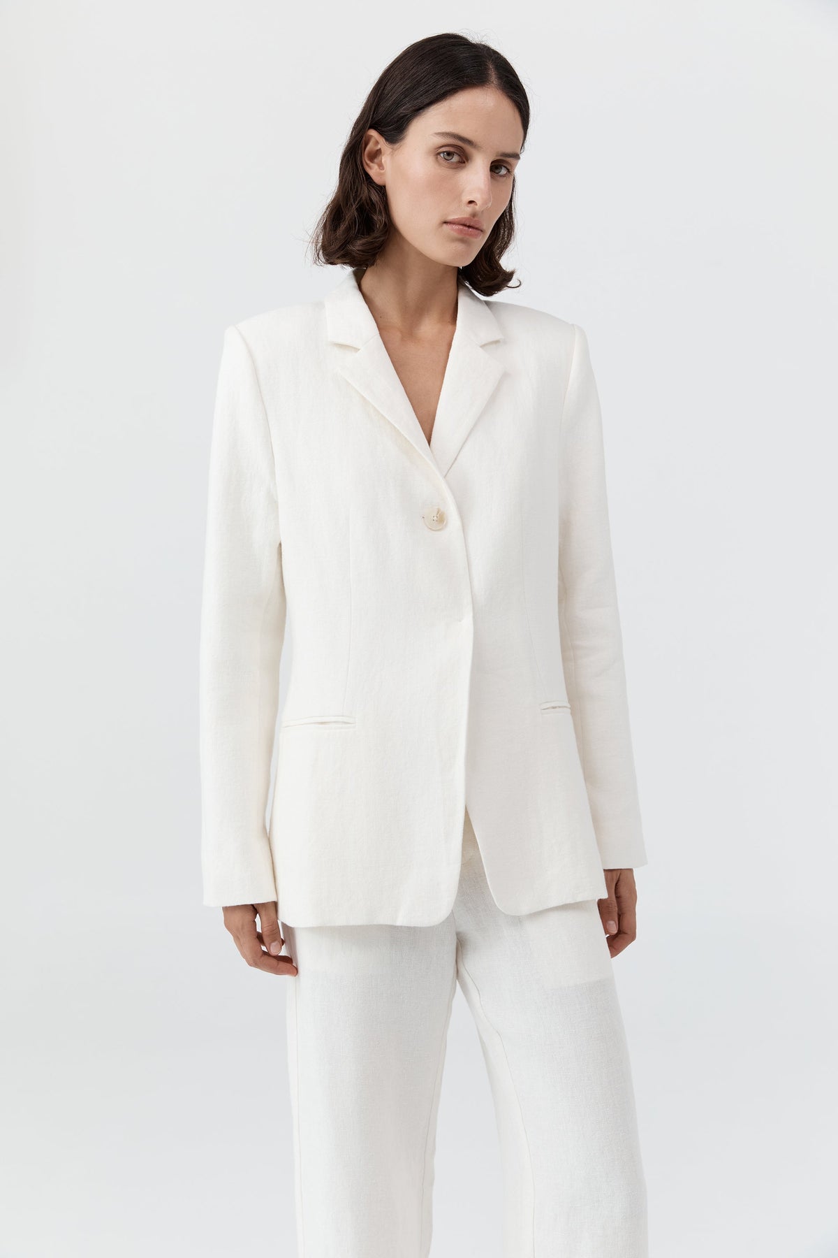 90s Linen Blazer - Off White