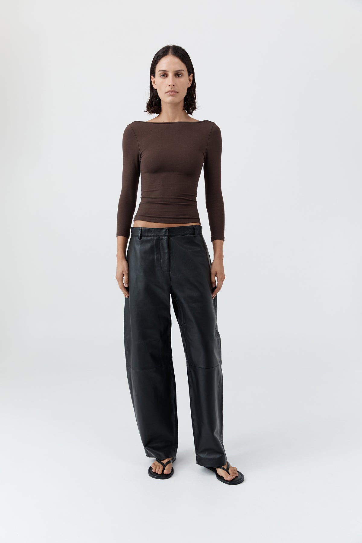 Leather Balloon Pants - Black