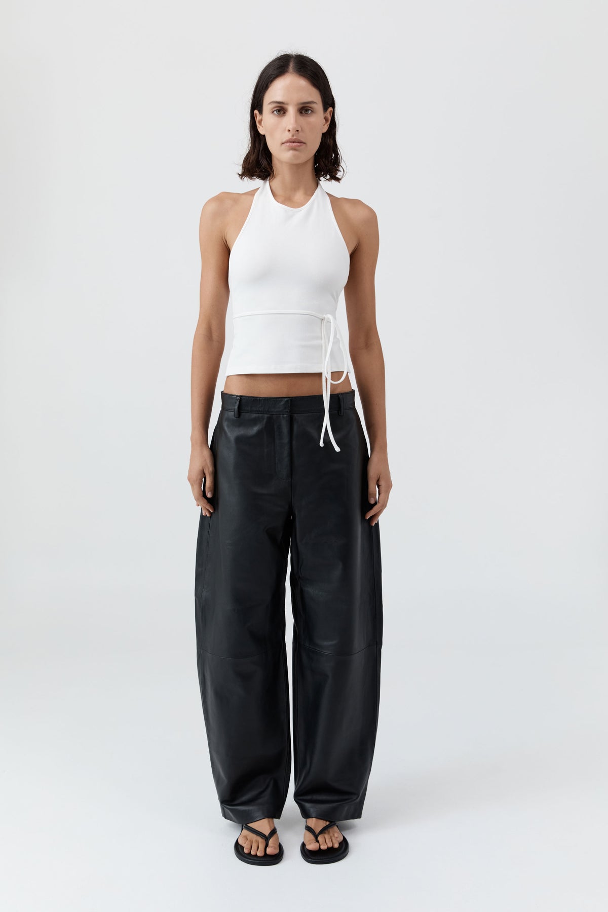 Soft Jersey Halter Top - White