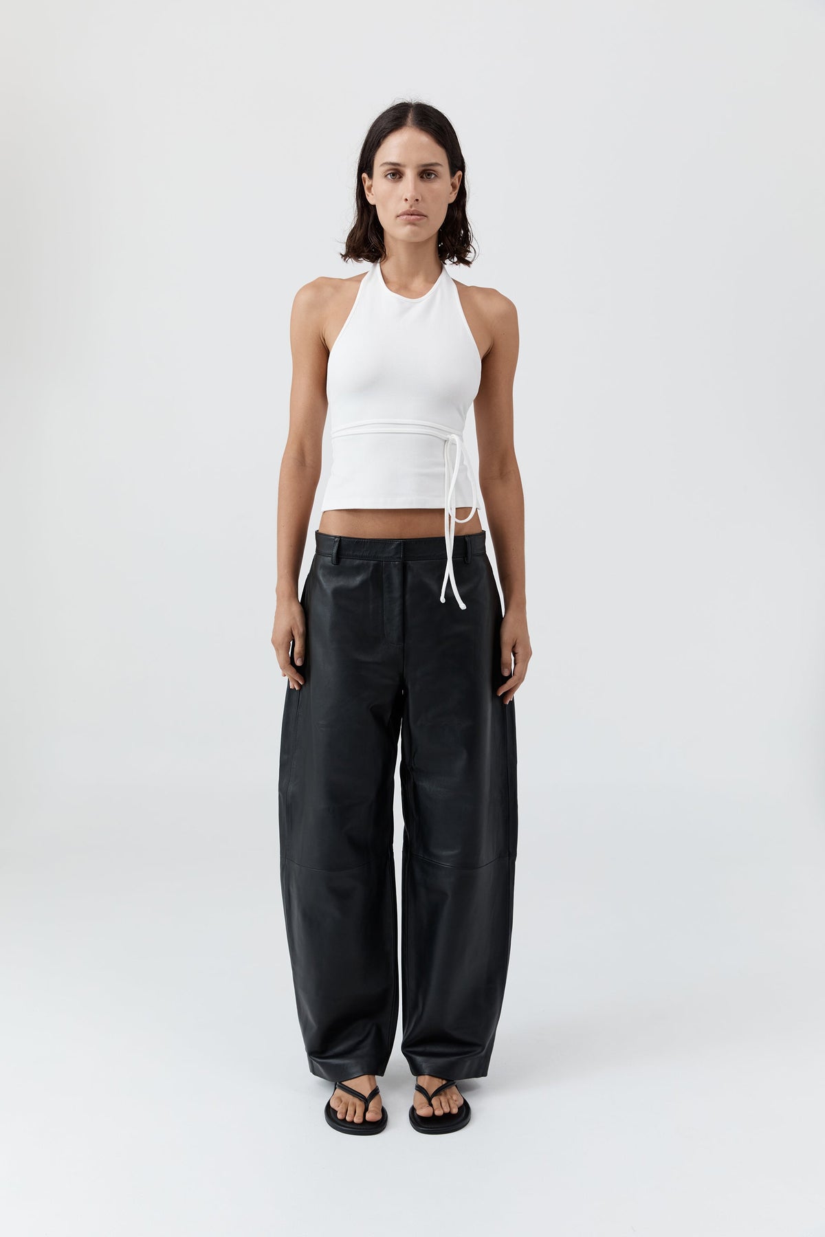 Soft Jersey Halter Top - White