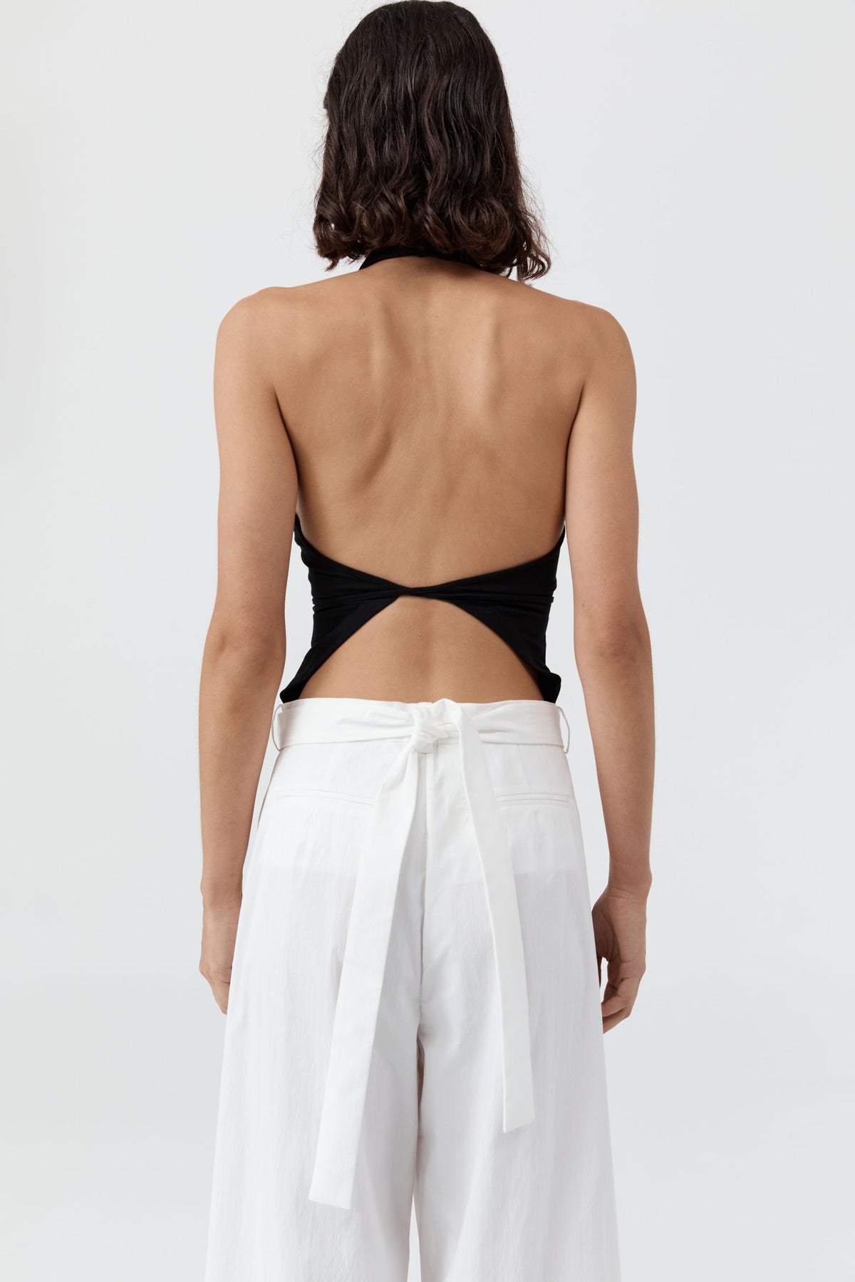 Soft Jersey Halter Top - Jet Black