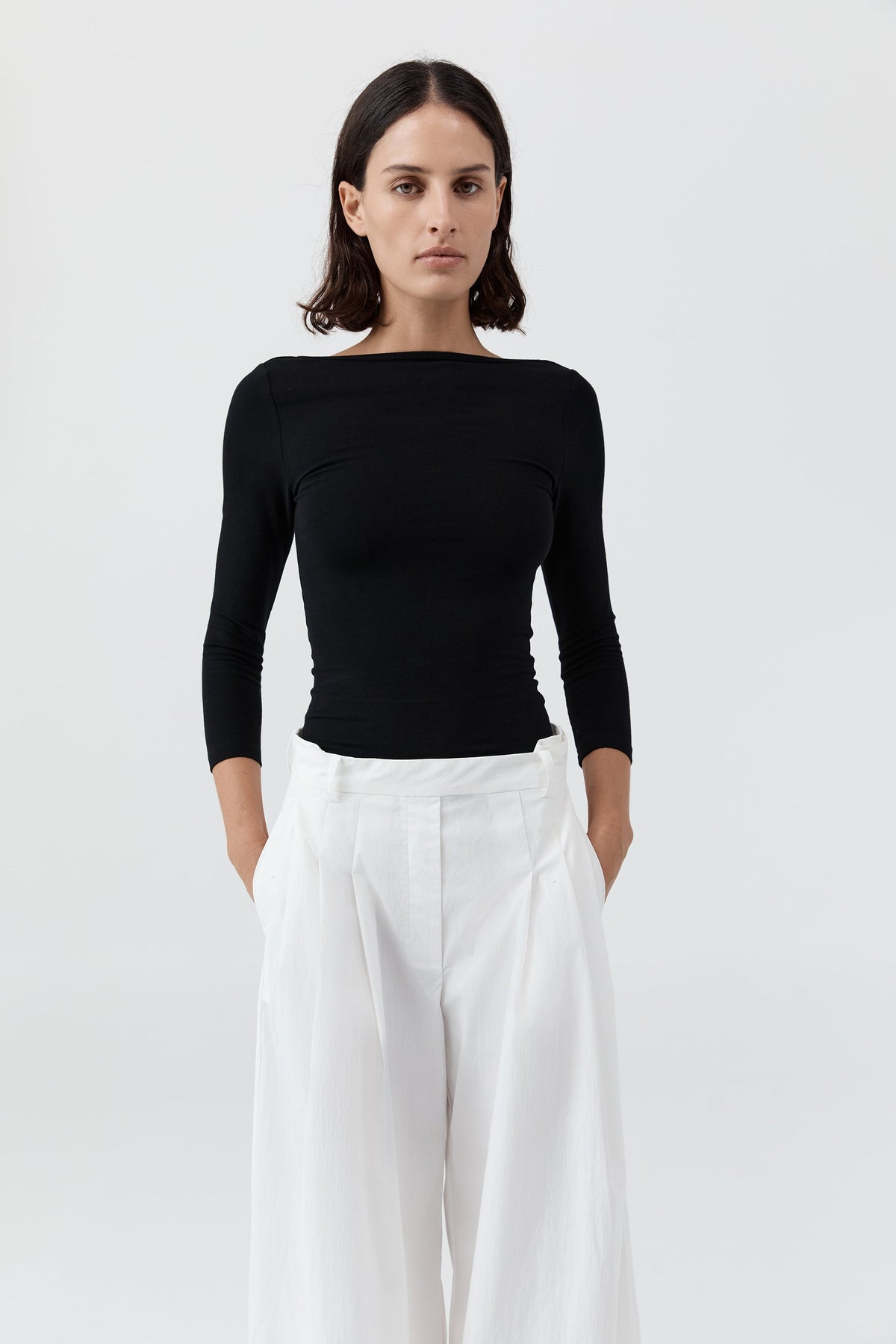 Soft Jersey Ballerina Top - Jet Black