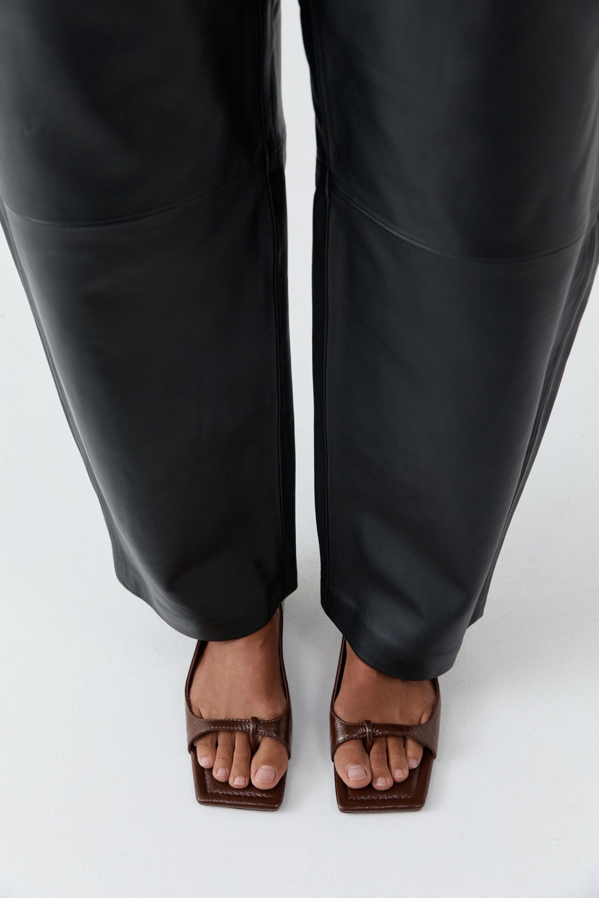 90s Square Toe Flat - Patent Liqueur