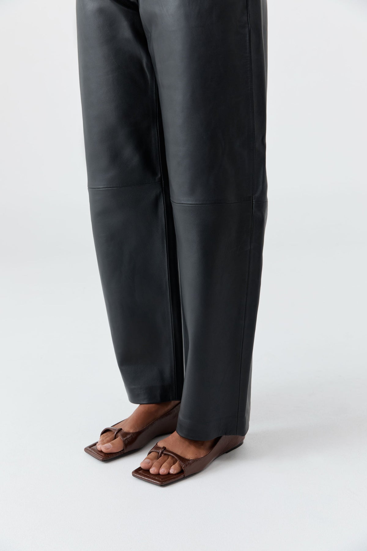 90s Square Toe Flat - Patent Liqueur