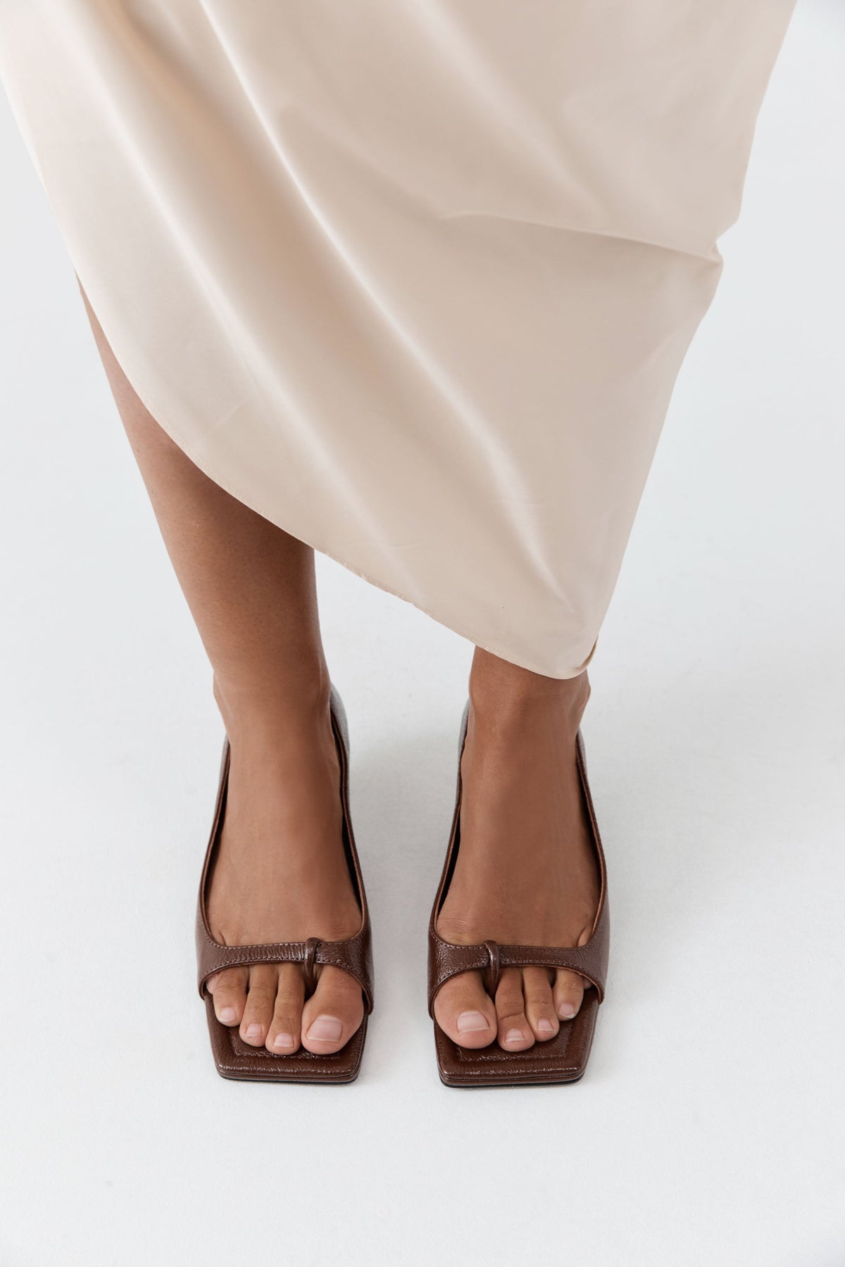 90s Square Toe Heel - Patent Liqueur