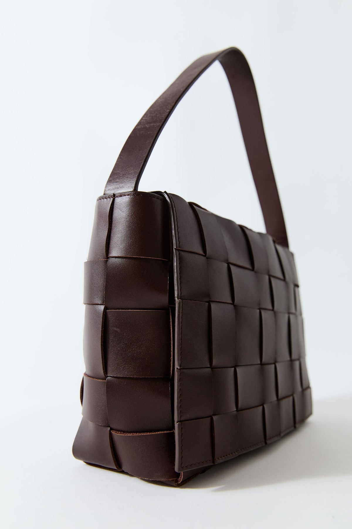 PRE-ORDER: Woven Envelope Mini Tote - Chocolate