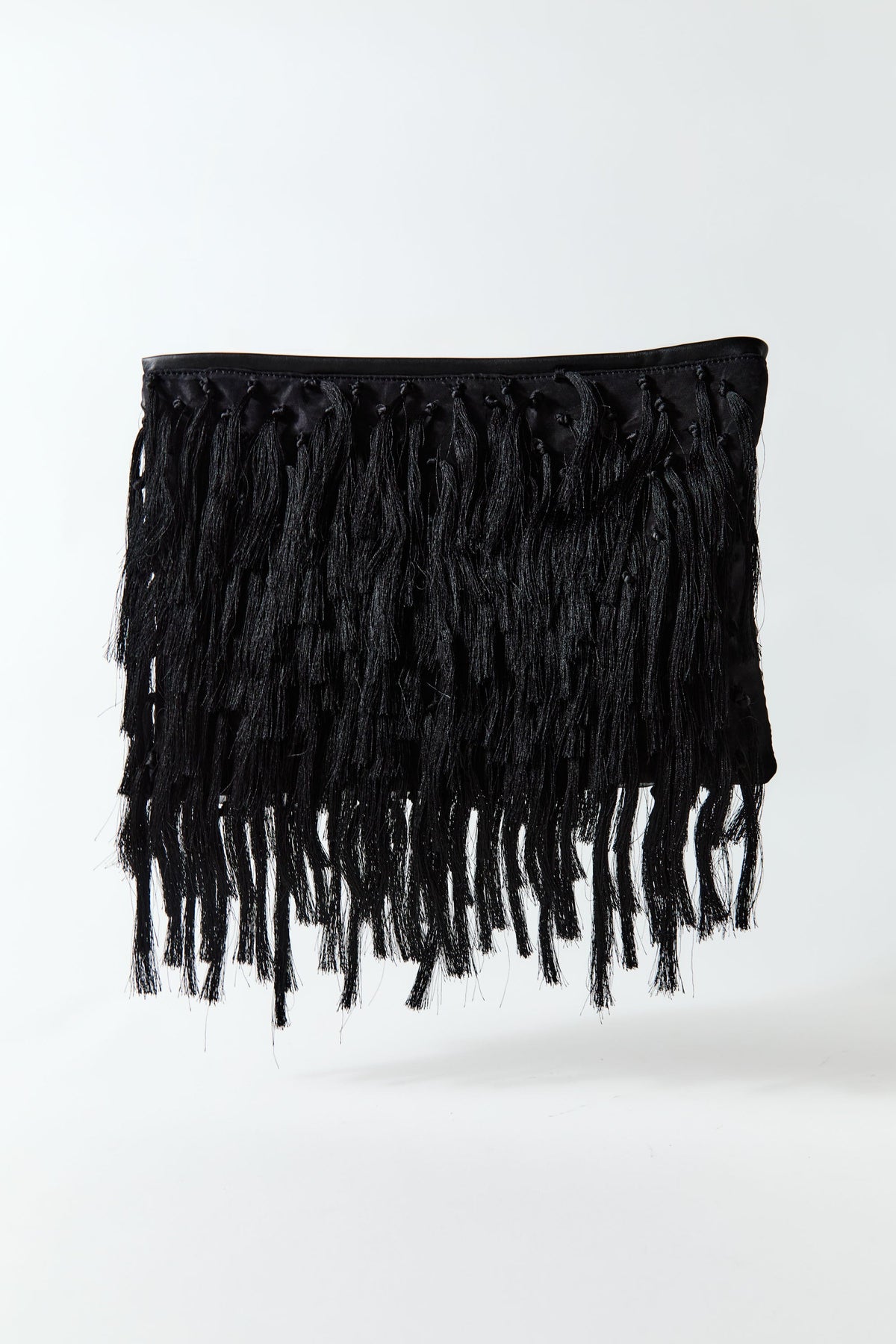 Tassel Oversized Clutch - Black