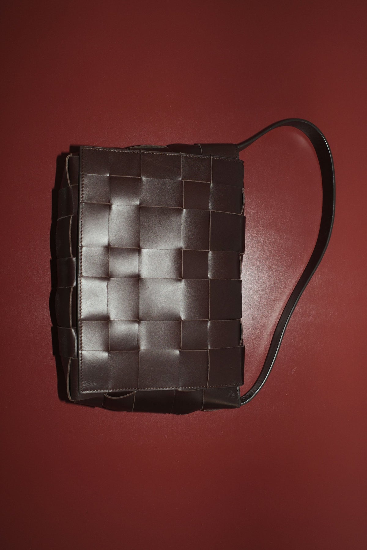 PRE-ORDER: Woven Envelope Mini Tote - Chocolate