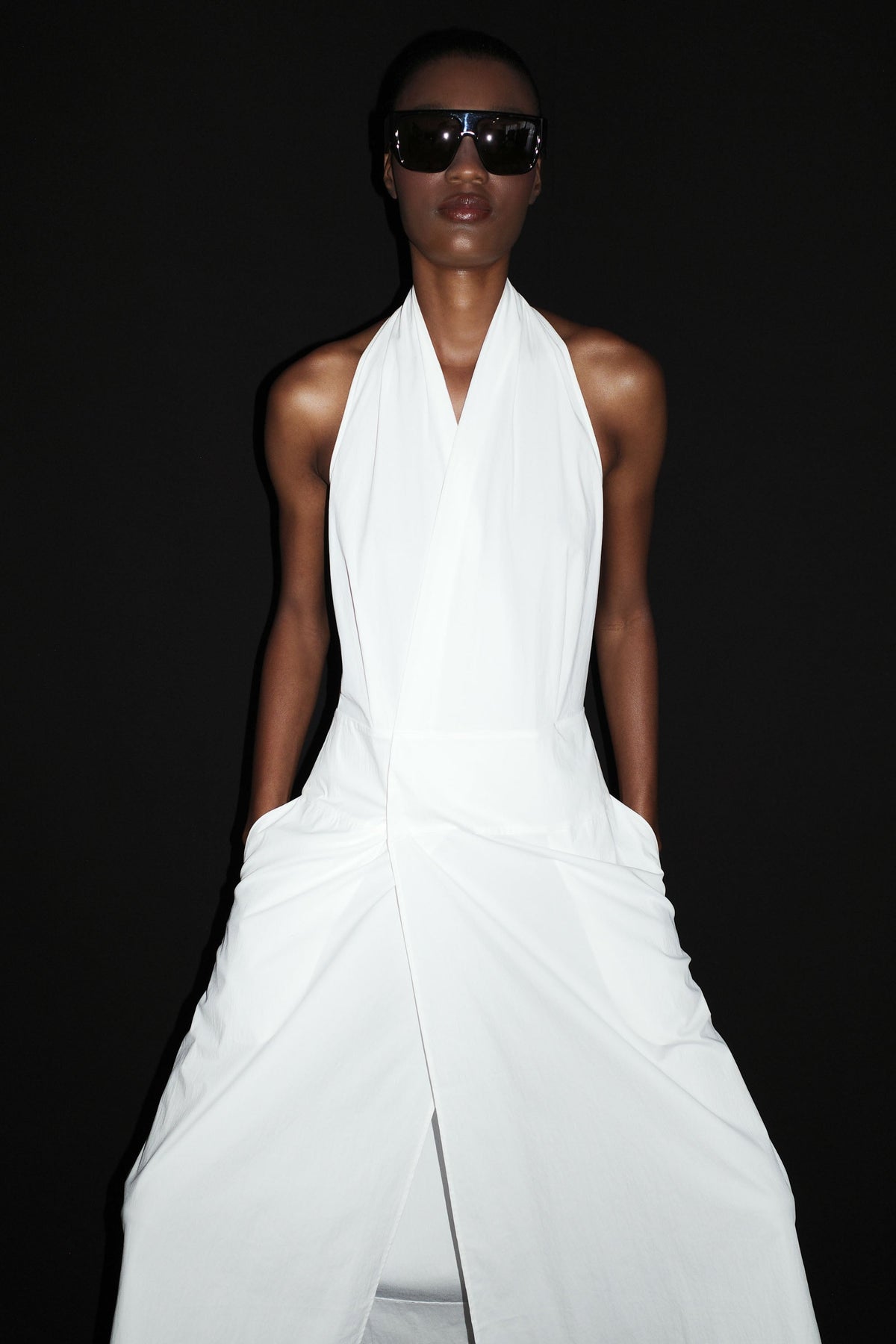 Halter Wrap Dress - White