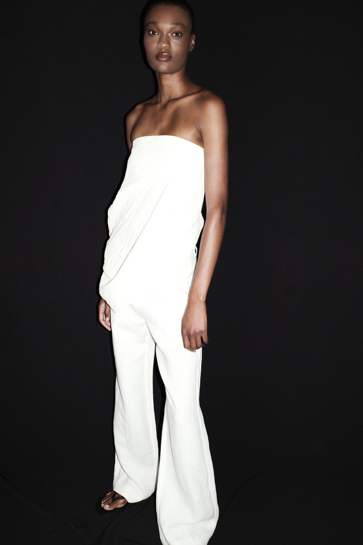 Cloud Asymm Drape Top - Off White