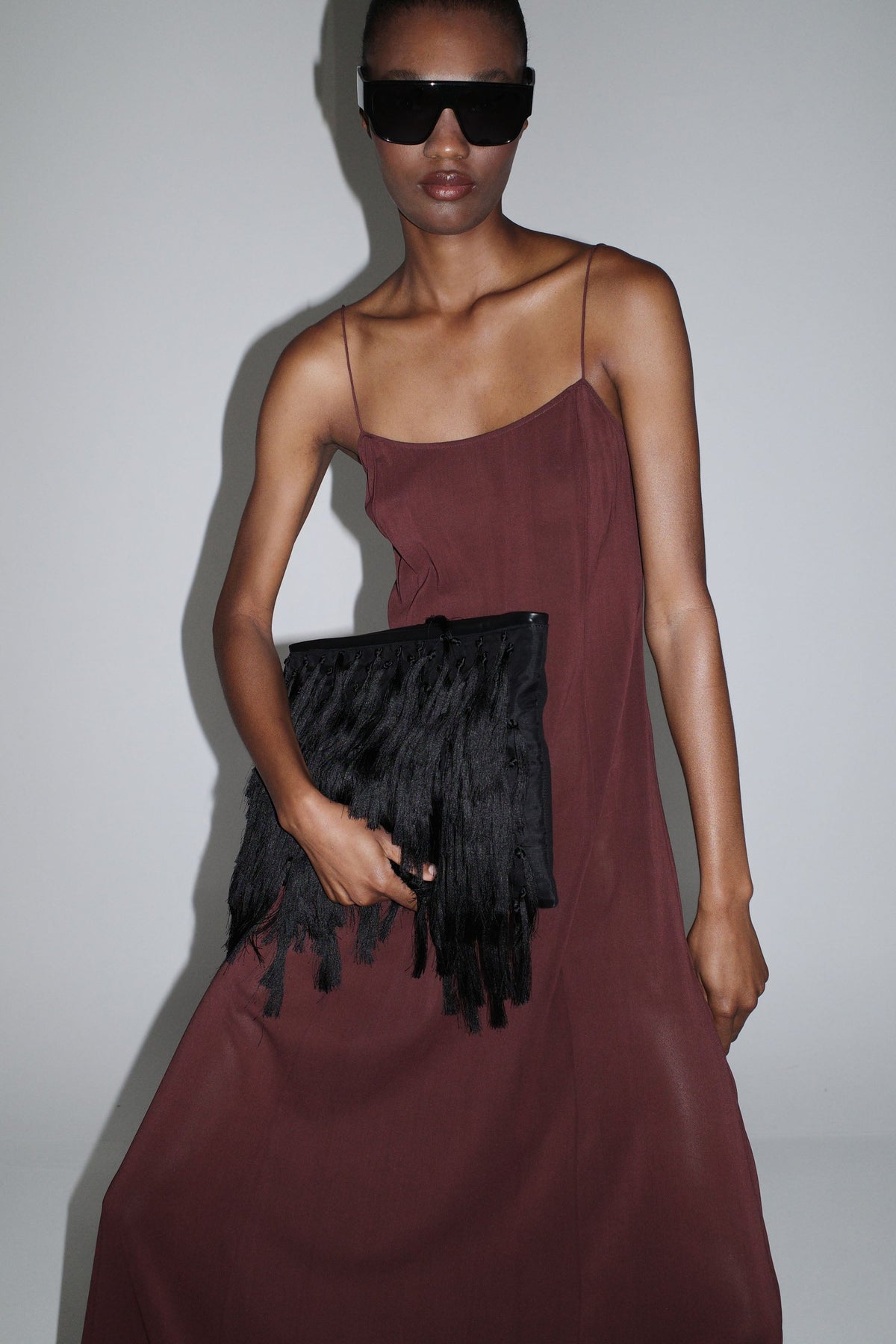 Sheer Silk Slip Dress - Liqueur