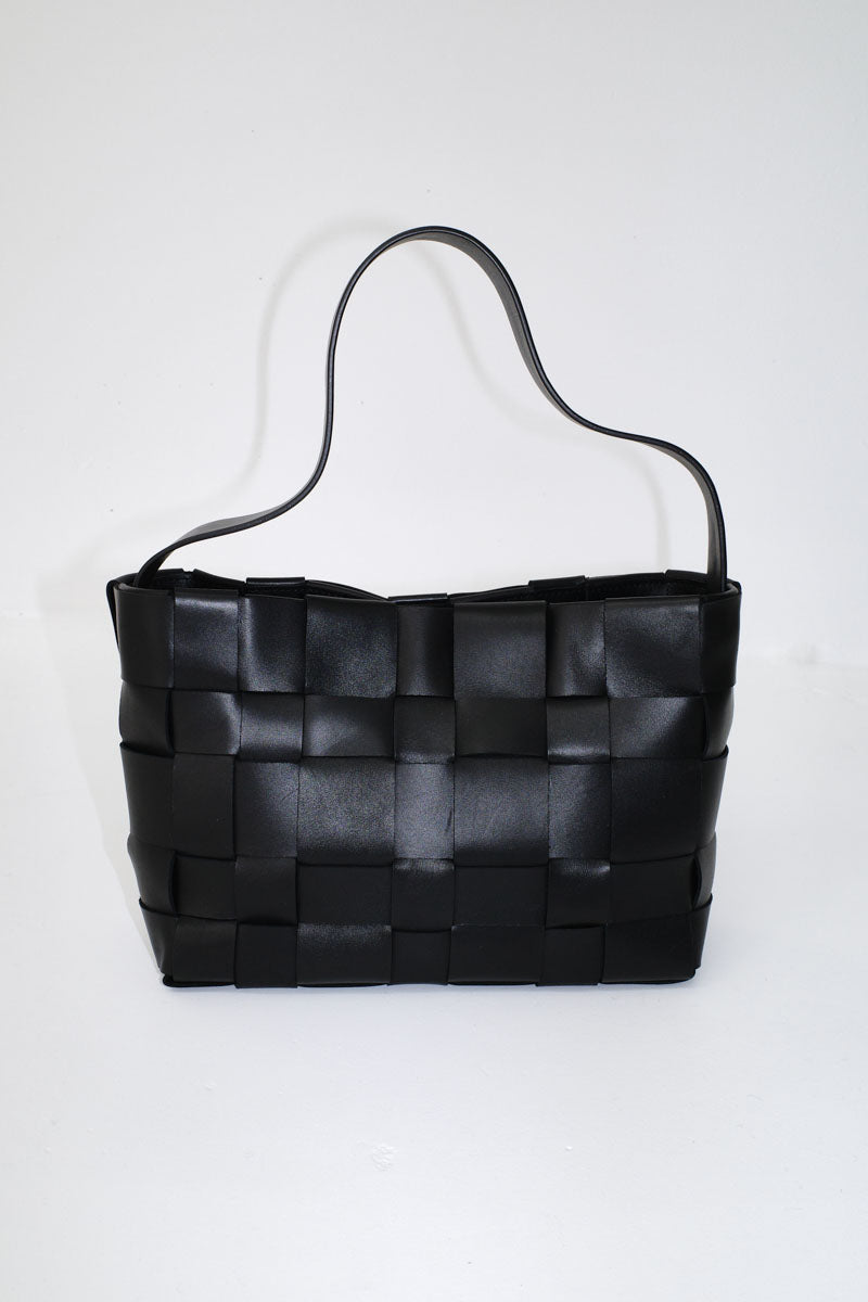 Woven Mini Tote - Black