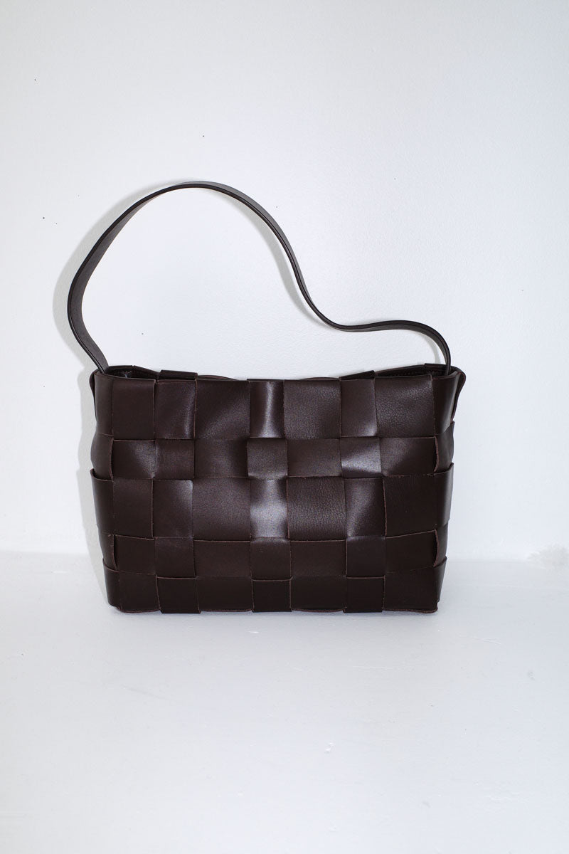 Woven Mini Tote - Chocolate