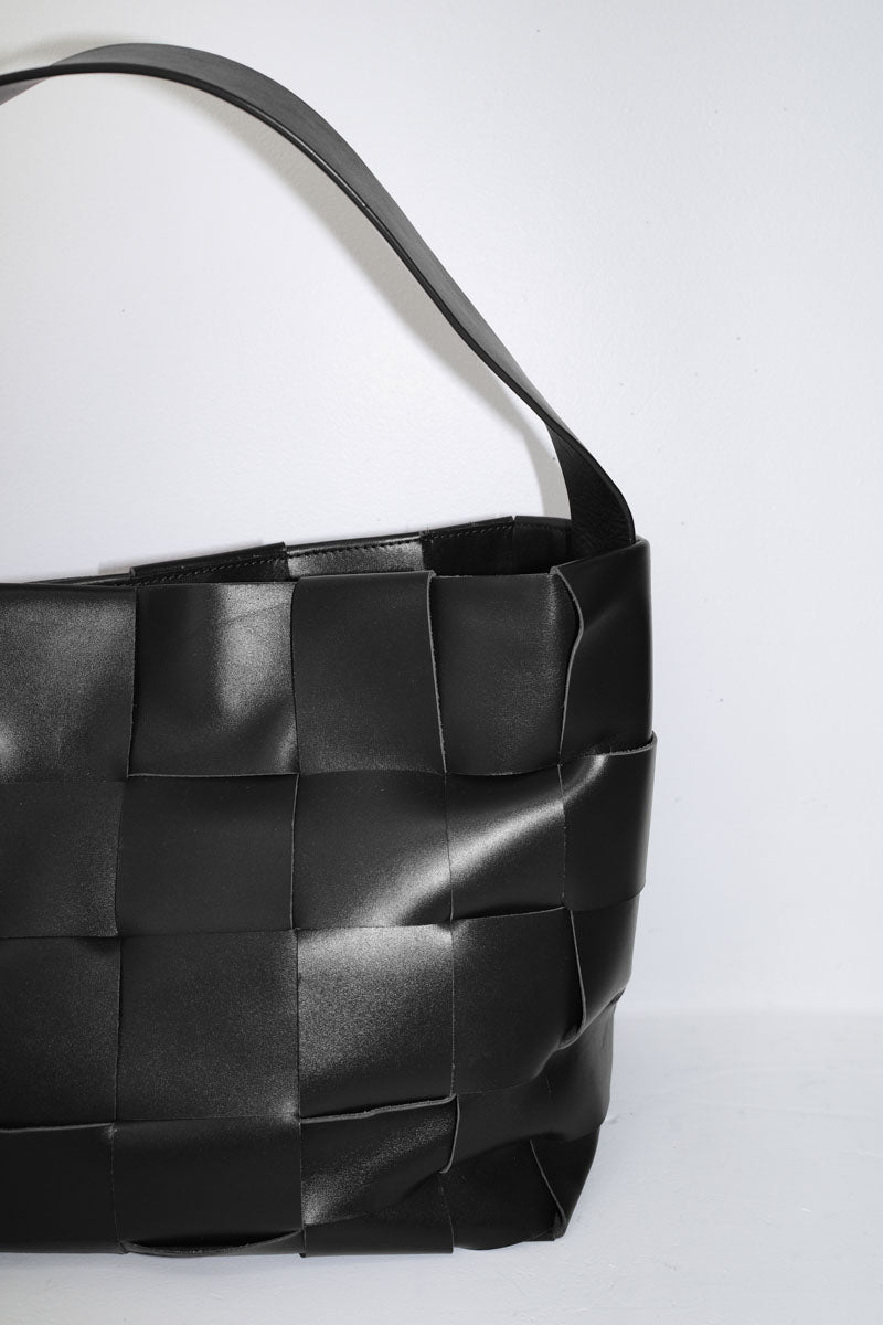 Woven Large Tote - Black