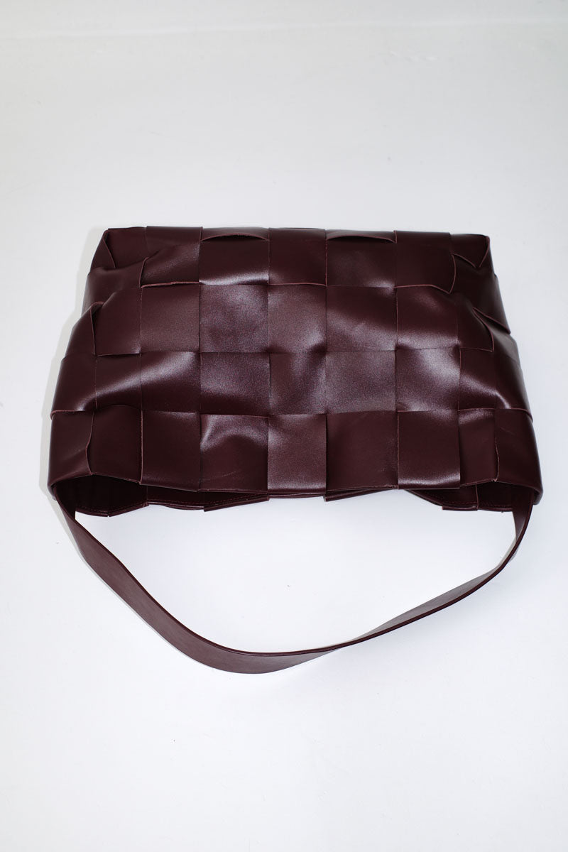Woven Large Tote - Plum