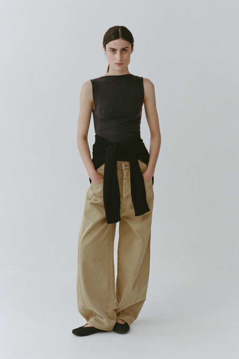 Mid Rise Balloon Jeans - Sahara