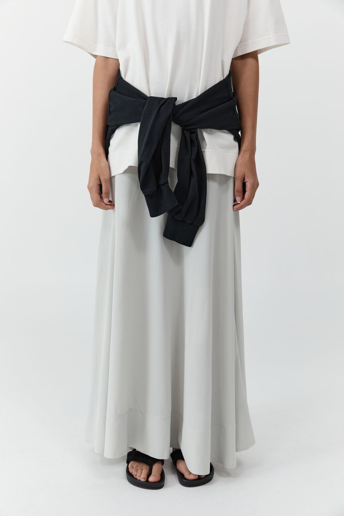 Fluid Circle Hem Skirt - Silver