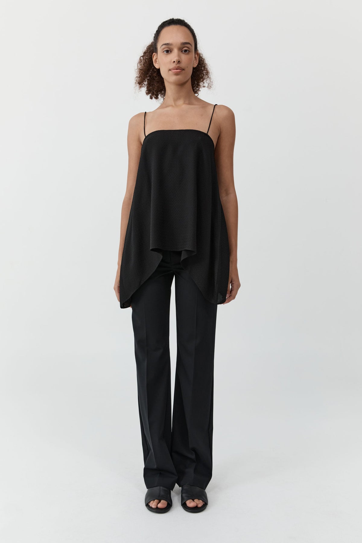 Textured Weave Cami - Black