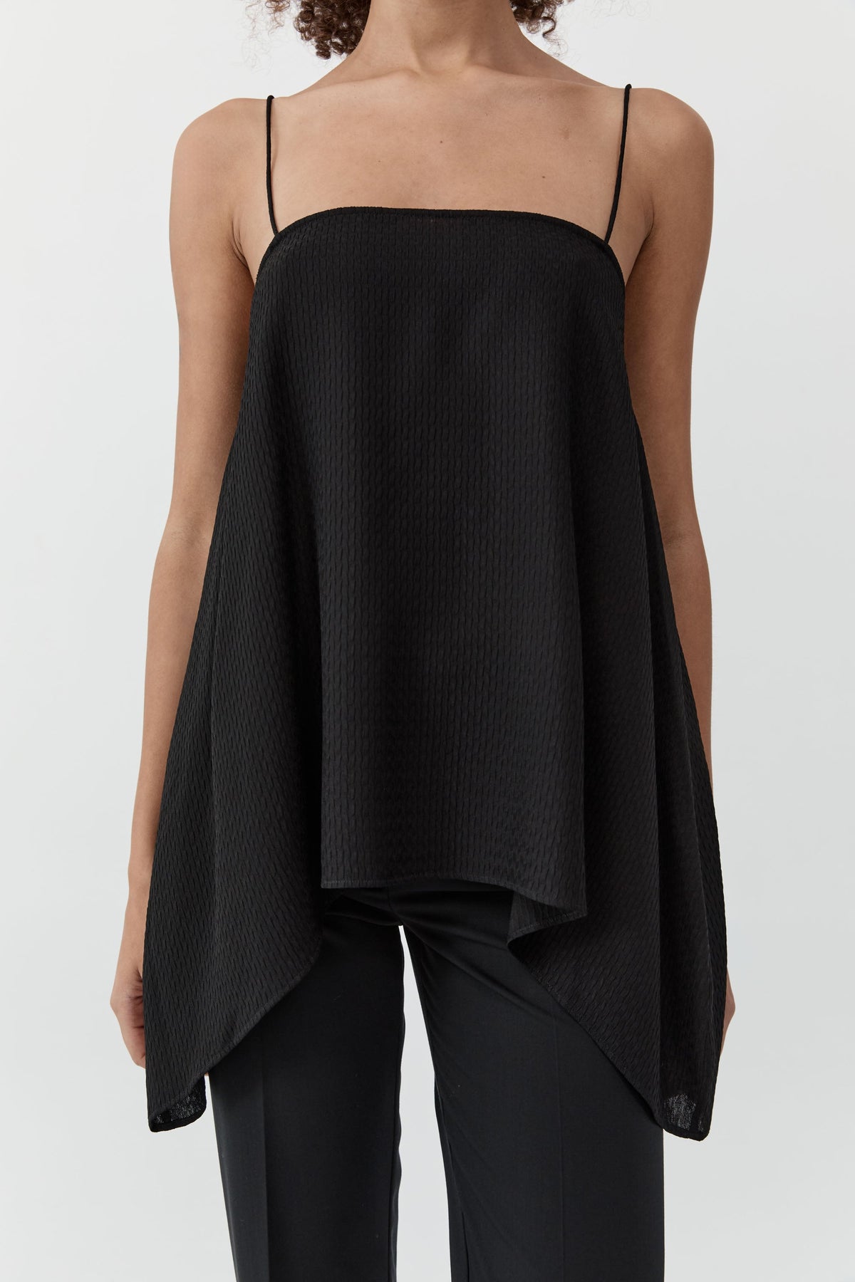 Textured Weave Cami - Black