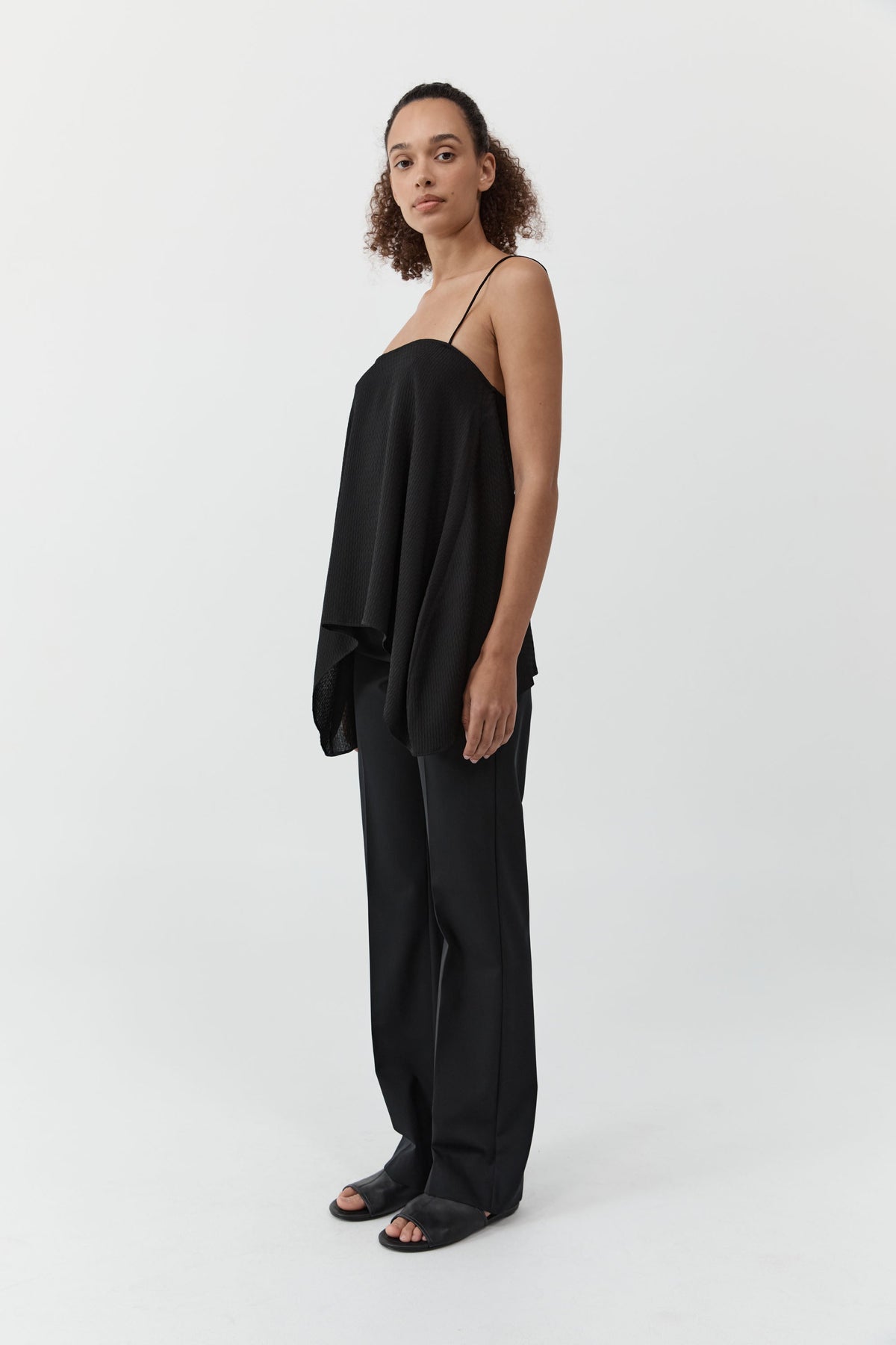 Textured Weave Cami - Black