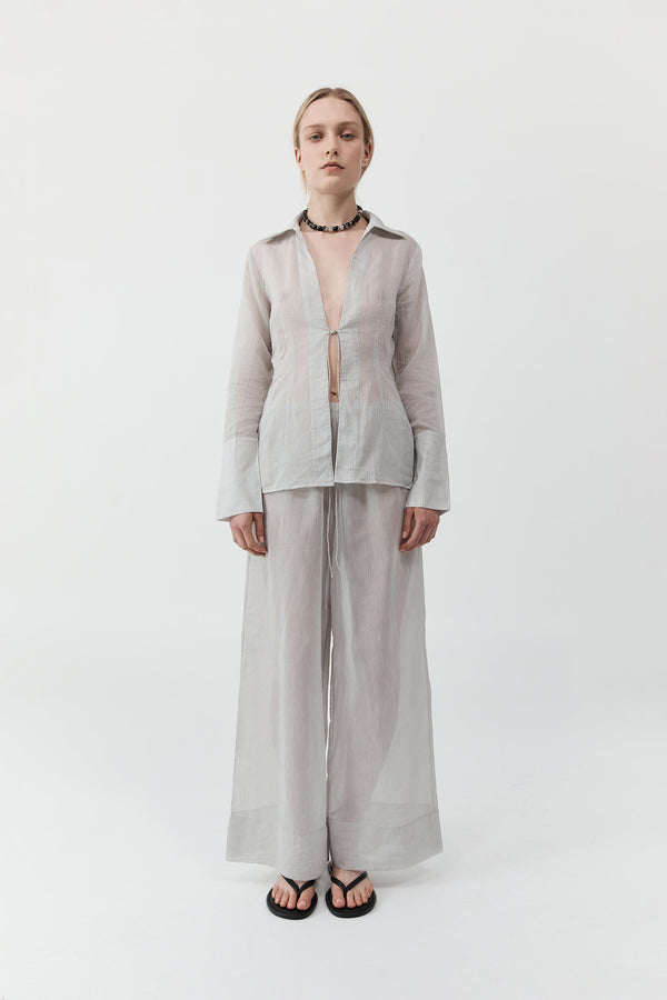 Sheer Stripe Relaxed Pant - Sheer Stripe