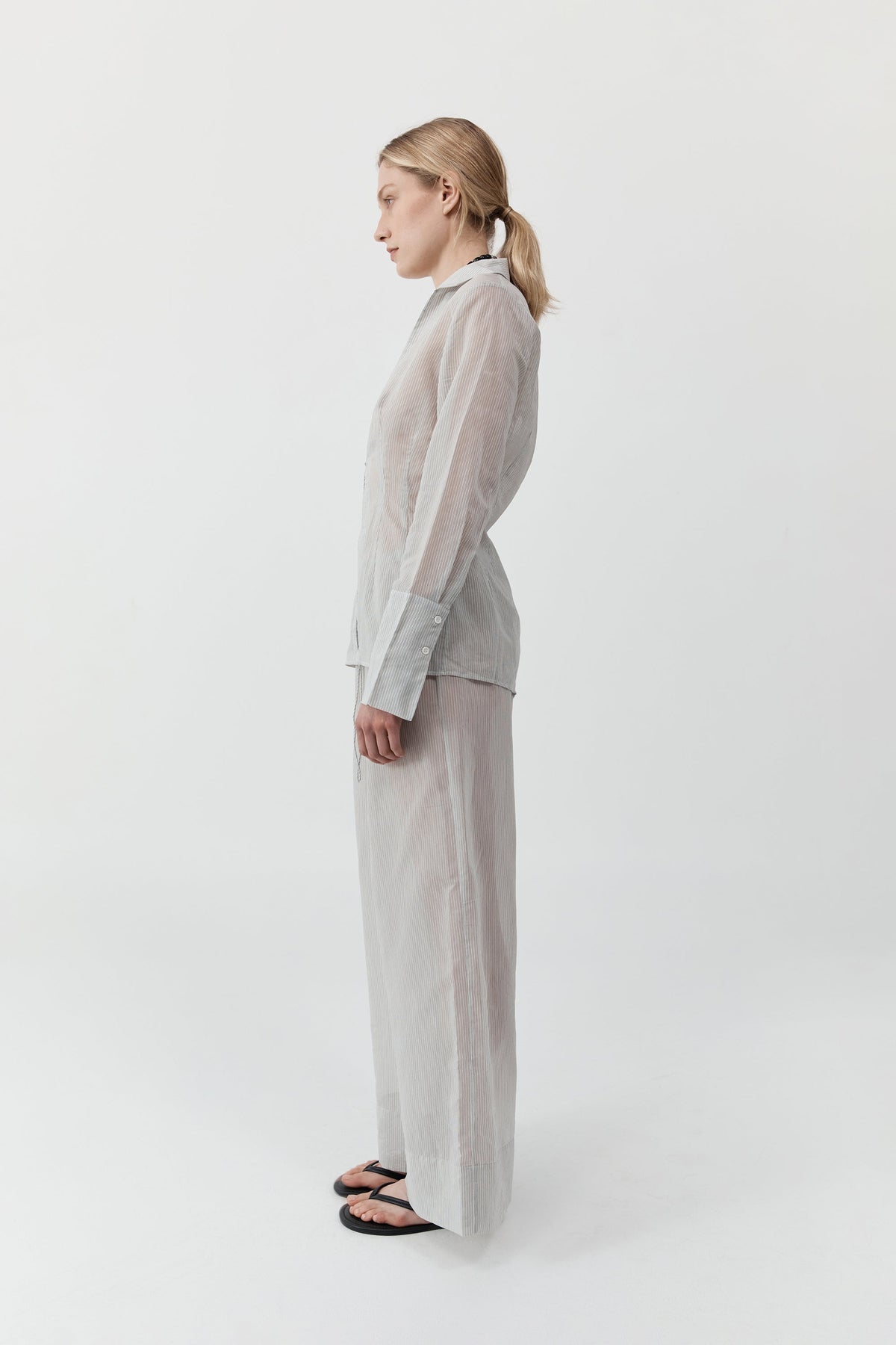 Sheer Stripe Relaxed Pant - Sheer Stripe