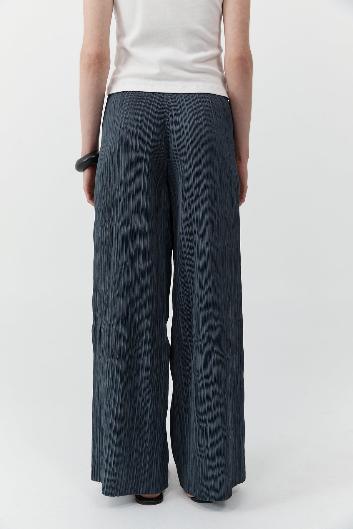 Mini Pleat Pants - Washed Black