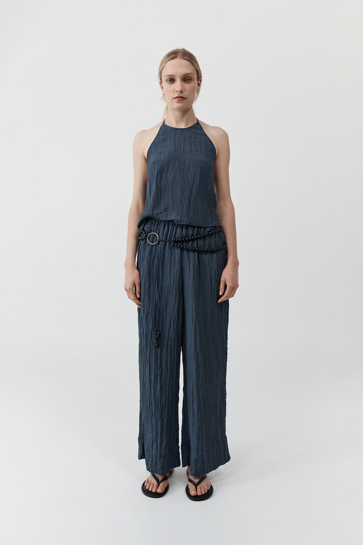 Crinkle Relaxed Pants - Ink