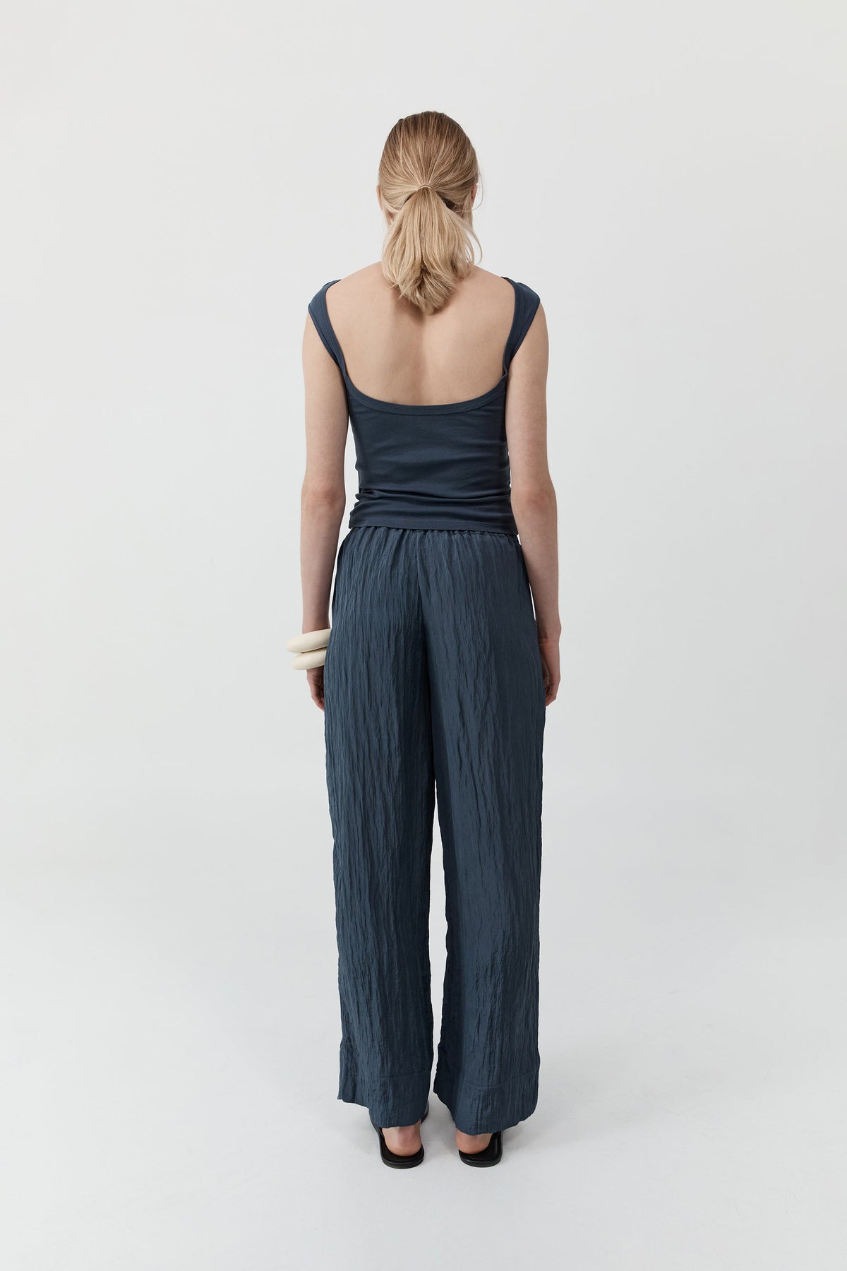 Crinkle Relaxed Pants - Ink