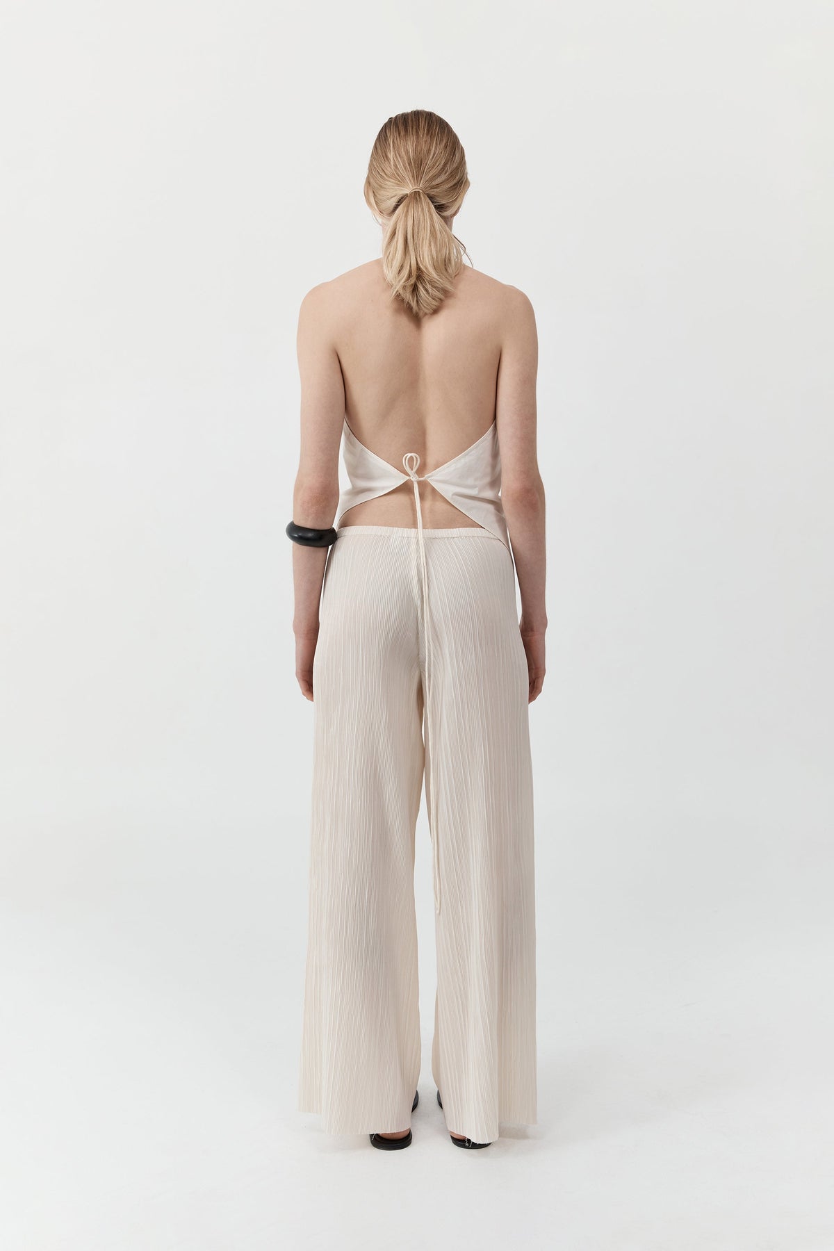 Mini Pleat Pants - Oyster