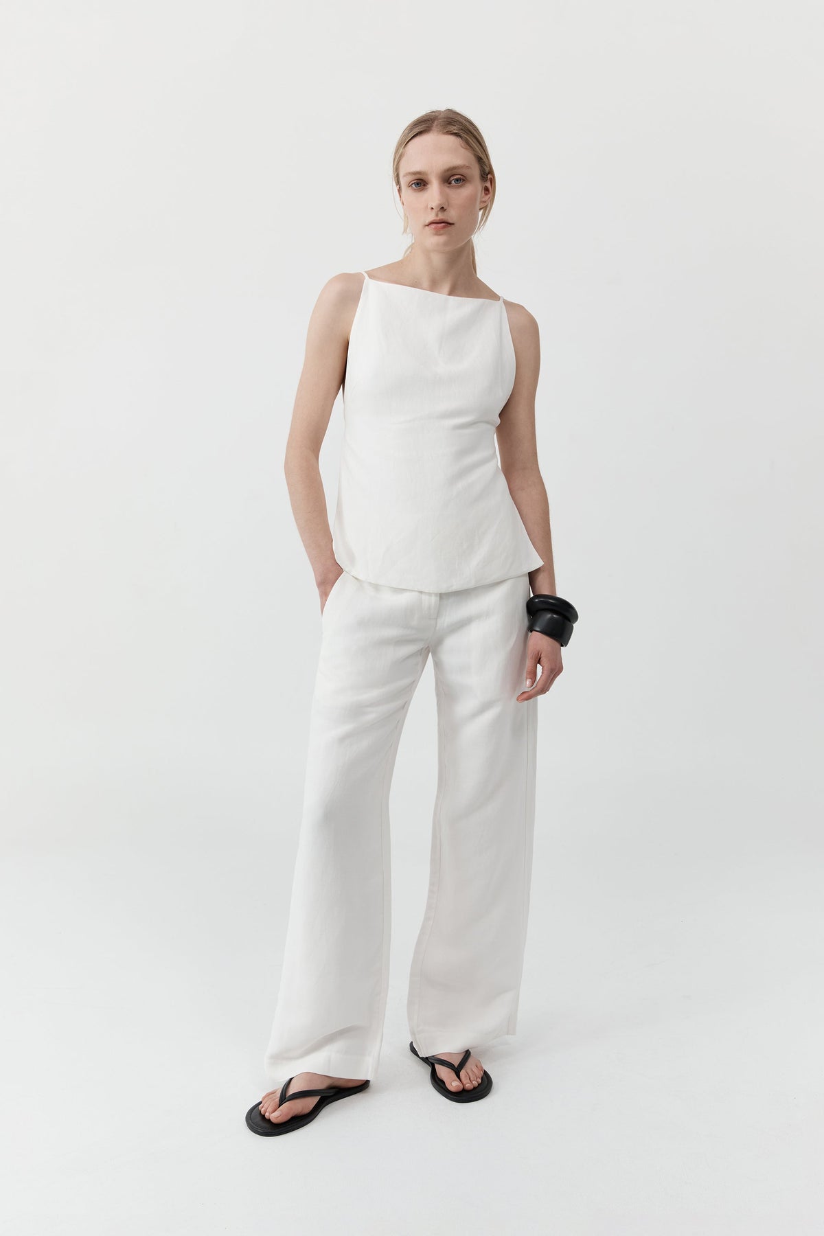 Wide Waistband Pant - Salt