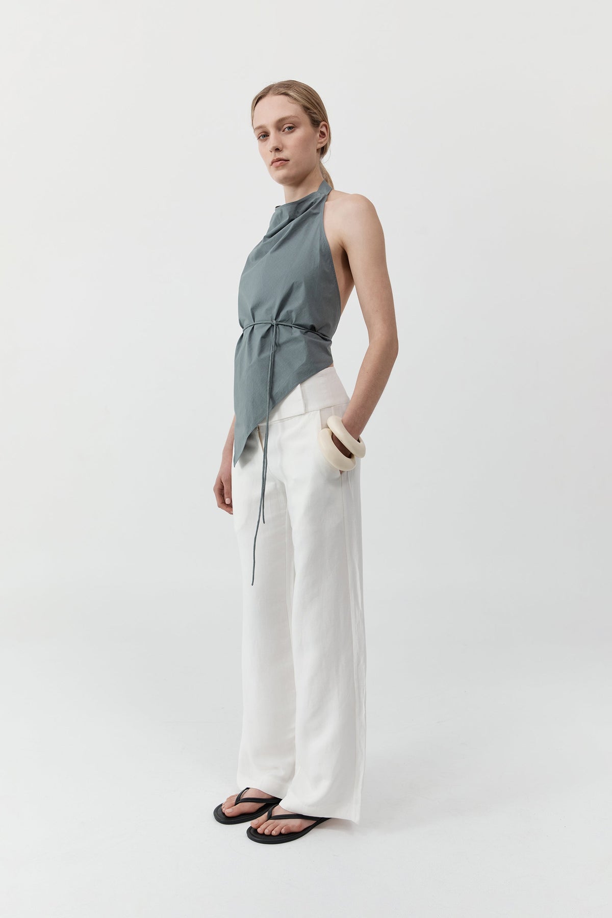 Wide Waistband Pant - Salt