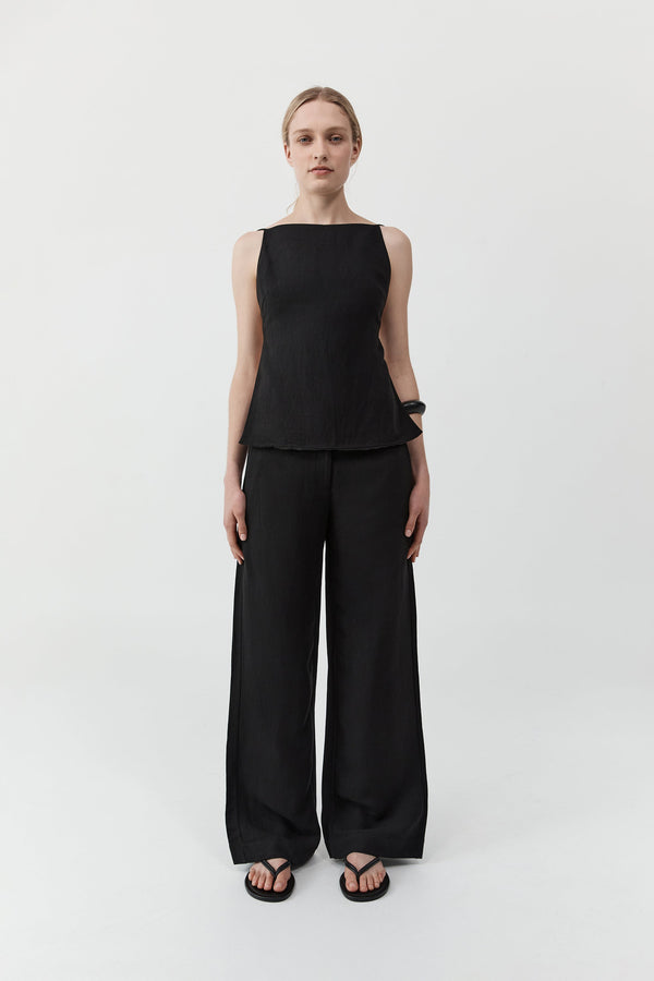 Wide Waistband Pant - Black