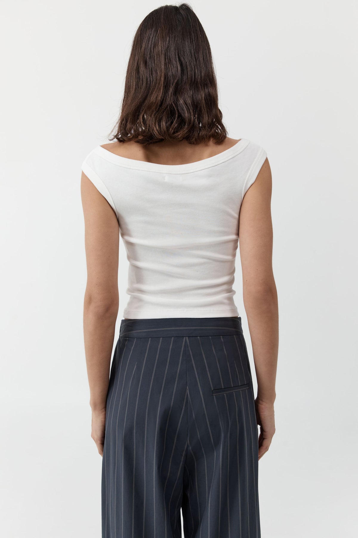 Organic Cotton Off Shoulder Top - White