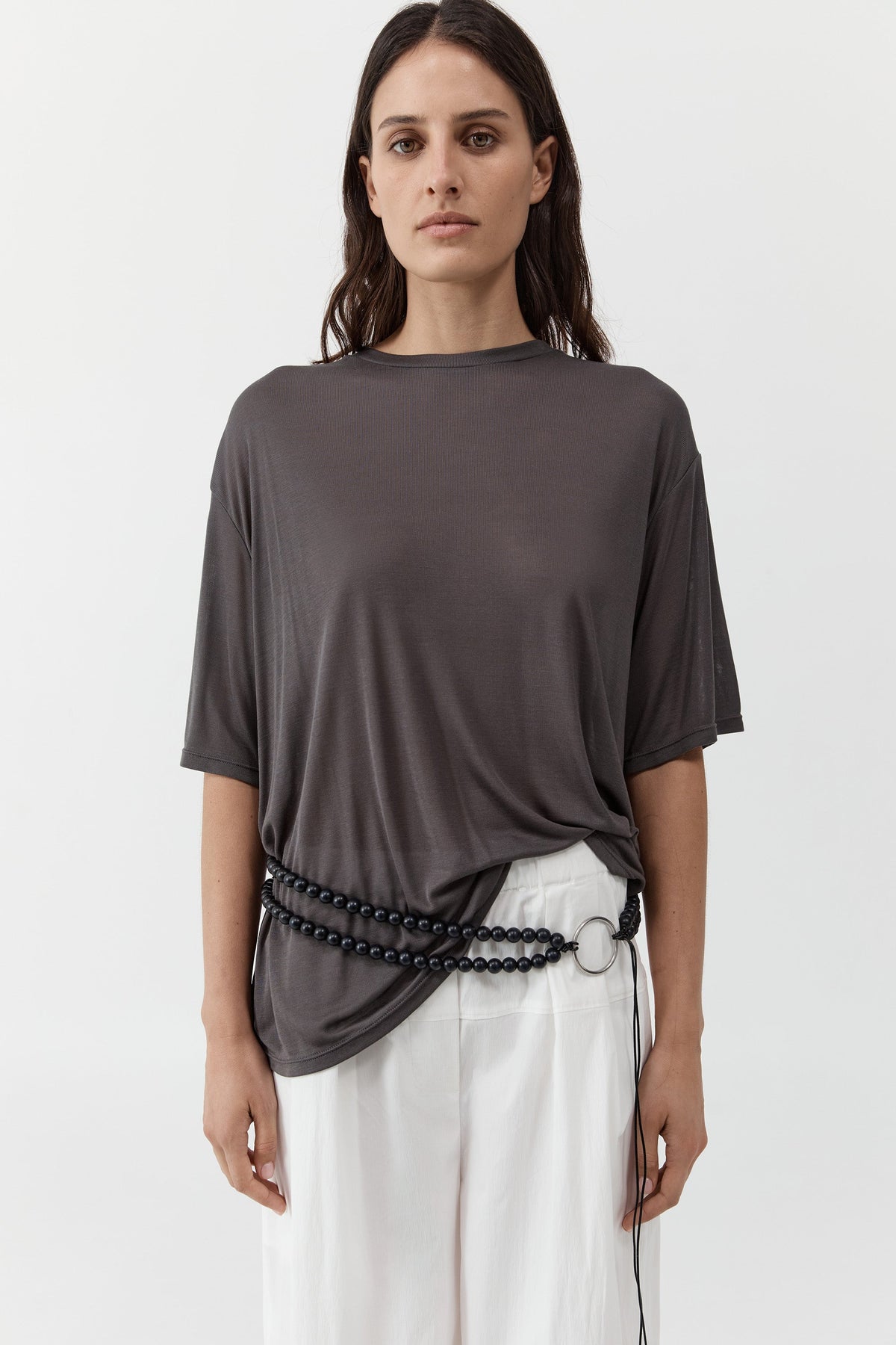 Fine Jersey Relaxed Tee - Soot