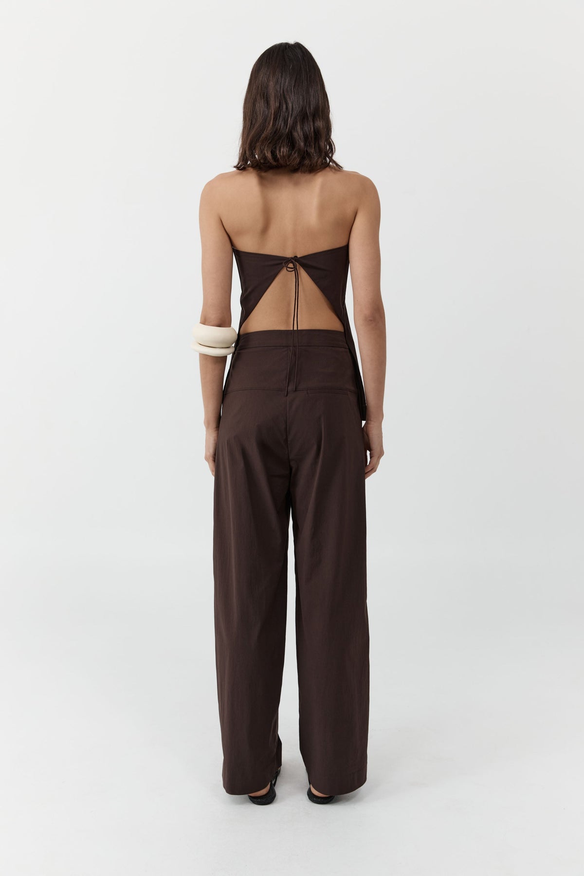 Relaxed Pleat Pants - Bark