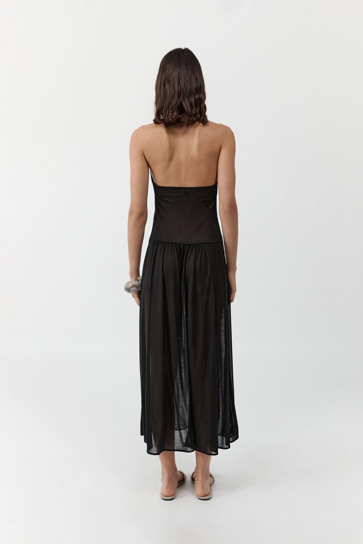 Fluid Jersey Halter Dress - Black