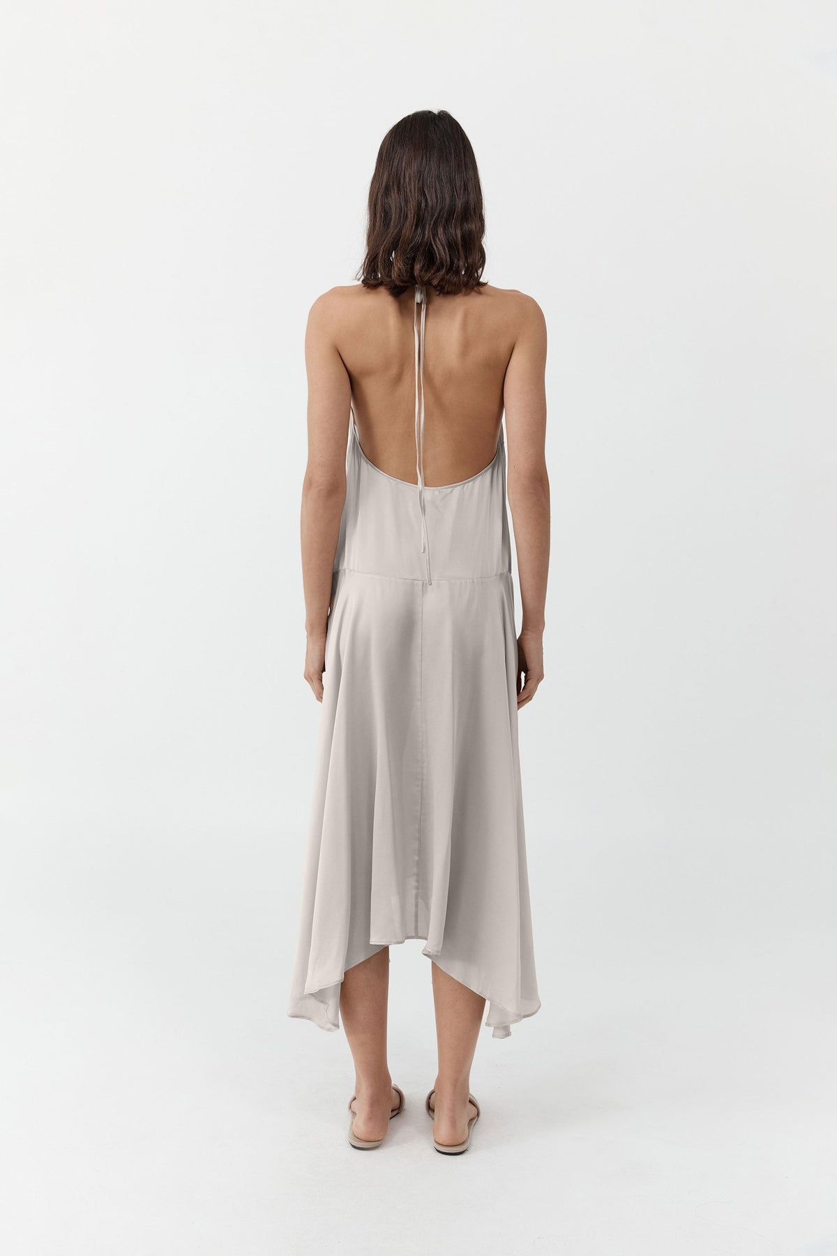 slim fit dress slacks Cotton Halter Maxi Dress with Embroidery by Nay