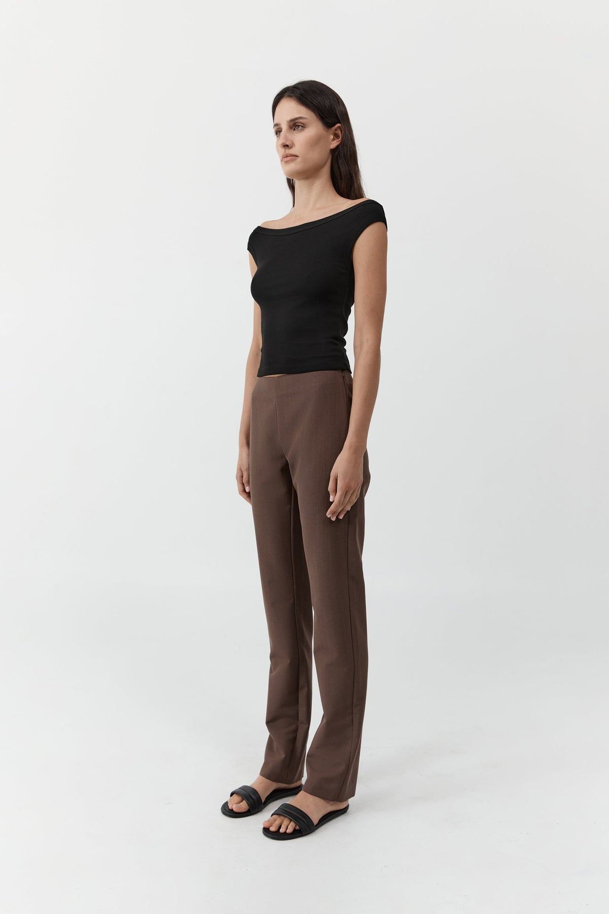Silk Canvas 90s Minimal Pants - Mud