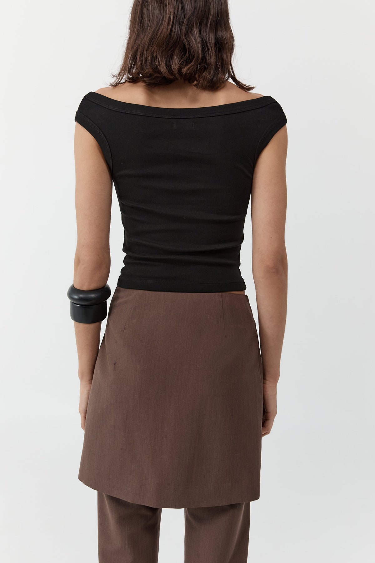 Silk Canvas Wrap Skirt - Mud