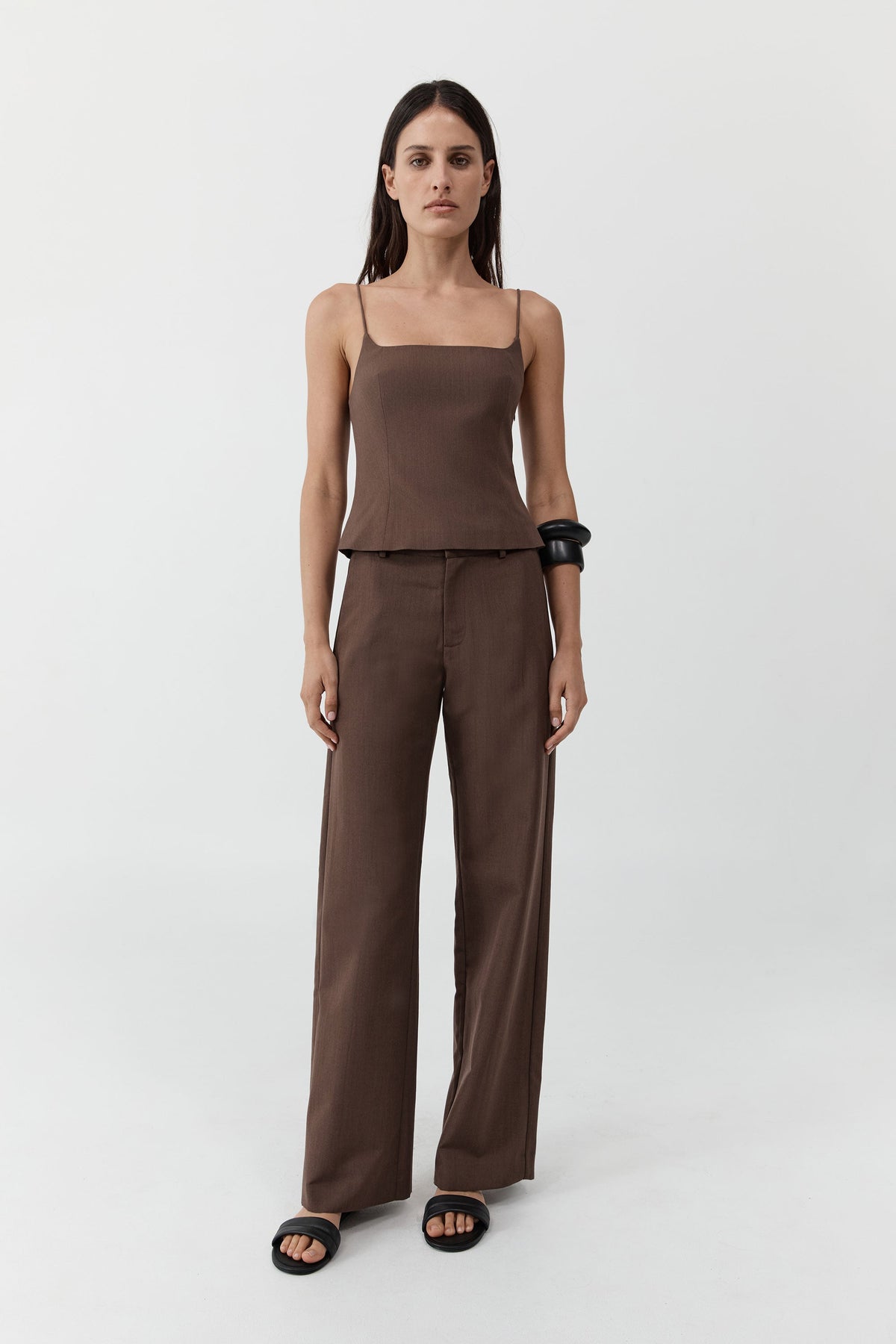 Silk Canvas Carter Trousers - Mud